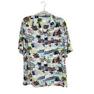 Walt Disney World Men's Size M Shirt Goofy Hawaiian Button Up Short Sleeve